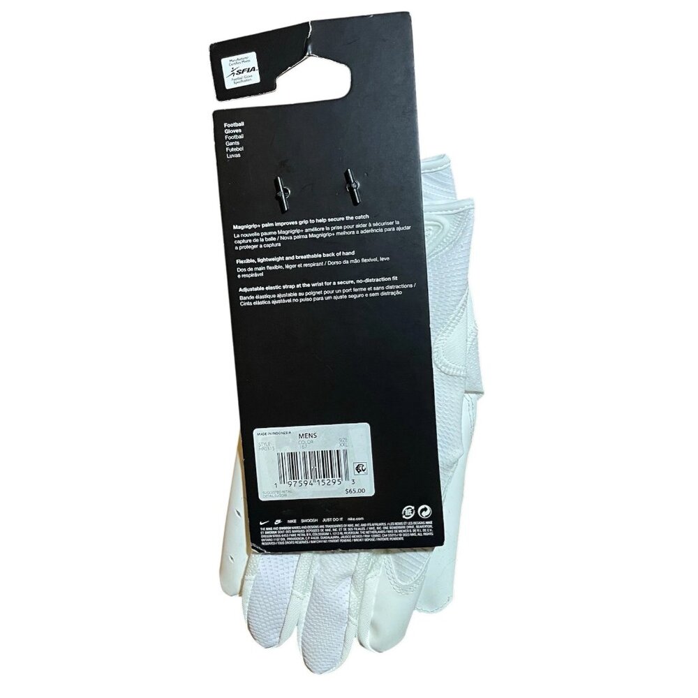 Nike Vapor Jet 8.0 NFL Football Receiver Gloves White Purple HF0315-167 XXL 2XL - Picture 5 of 7